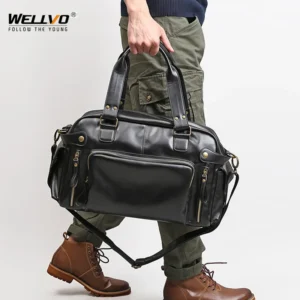 Men's Executive Leather Briefcase with Laptop Compartment - Professional Business Messenger Bag