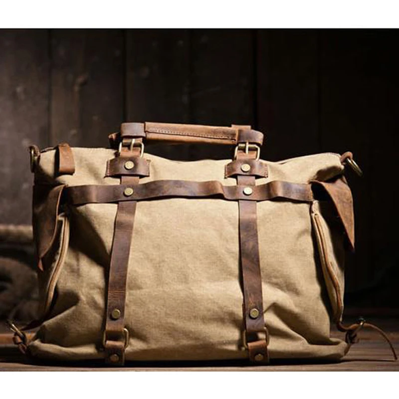 Canvas & Leather Messenger Bag