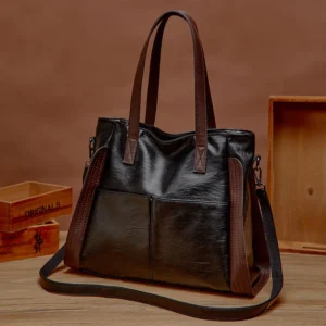 Vegan Leather Work Tote High Capacity Shoulder Bag for Women - Professional Daily Carry