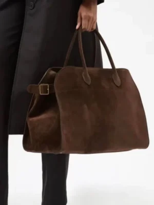 Genuine Cowhide Leather Tote with Suede Interior - Large Capacity Professional Work Bag for Women