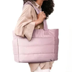 Spacious Milk Cotton Tote Bag with Laptop Compartment for Women - Professional Work & Daily Commuter Bag