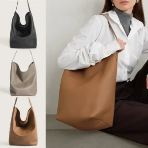 Vegan Leather Large Capacity Tote Bag with Canvas Storage - Unisex Professional Travel Shoulder Bag BROWN, Black, Grey Main Image by