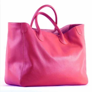 Full Grain Leather Oversized Tote Bag with Organizer Pockets for Professional Women - Daily Commuter & Travel Carryall