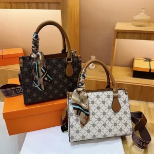 Vegan Leather Minimalist Tote Bag with Crossbody Strap - Professional Day-to-Night Handbag