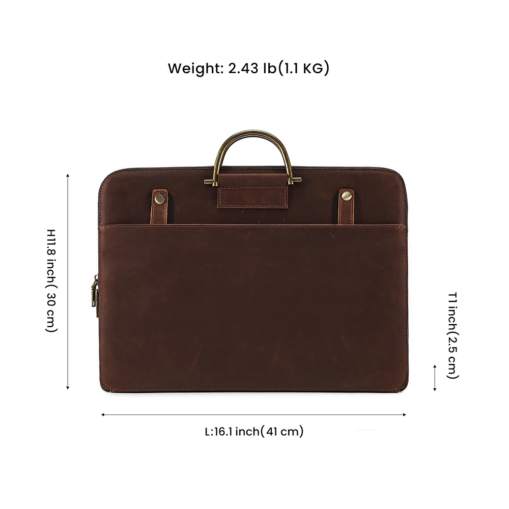 Classic leather attache case featuring professional style and elegance
