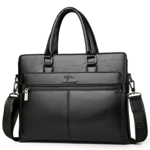 Executive Vegan Leather Briefcase with Laptop Compartment - Professional Business Messenger