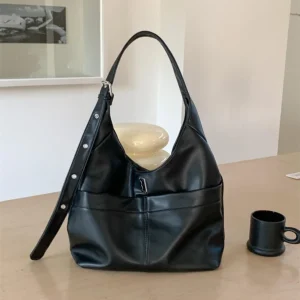 Soft PU Leather Work Tote Bag with Large Capacity for Women - Professional Daily Commuter Bag