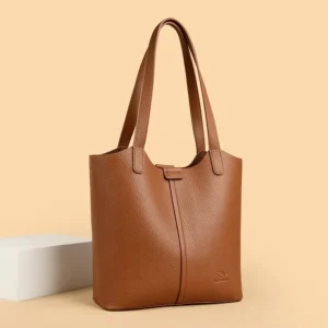 Faux Leather Work Tote Bag with Crossbody Strap - Professional Large Capacity Shoulder Bag