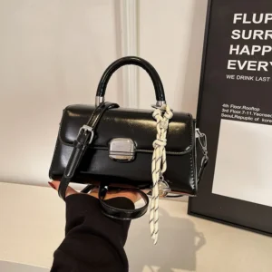 Vegan Leather Square Crossbody Bag with Convertible Straps - Professional Work Tote for Women