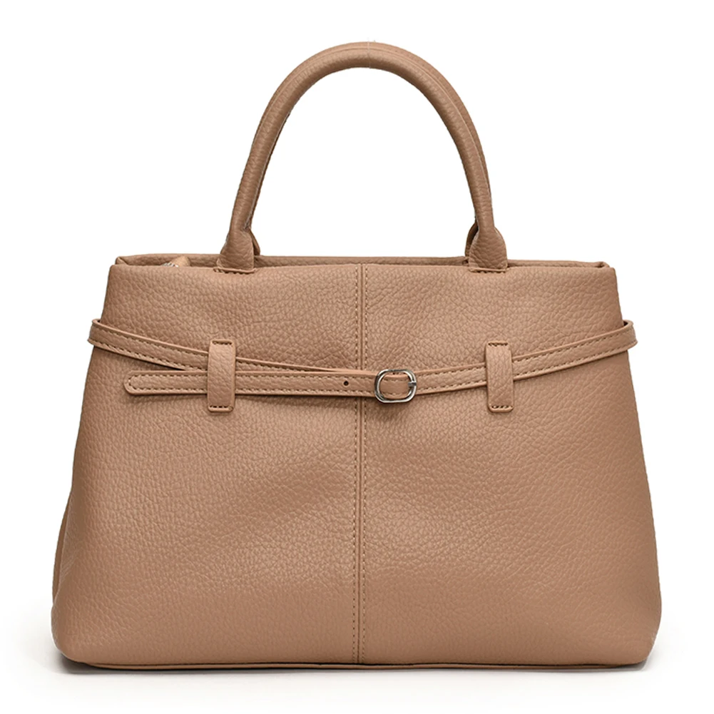 Professional vegan leather work tote showing material texture and construction details