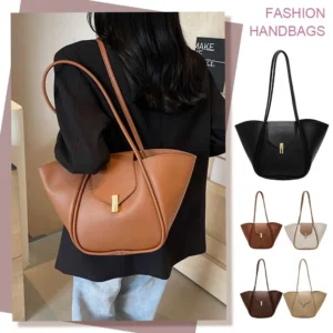 Professional PU Leather Work Tote with Adjustable Strap - Women's Daily Commuter Shoulder Bag