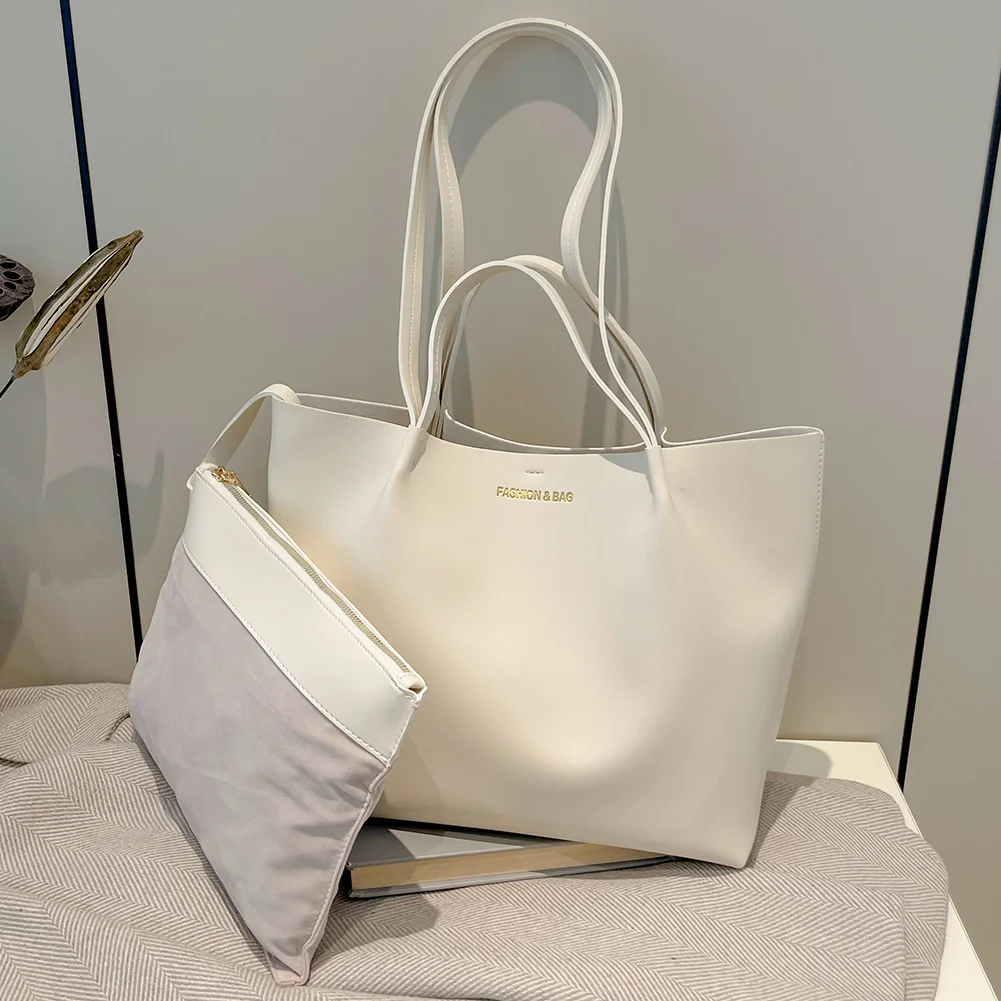 Professional faux leather tote with large capacity and durable construction