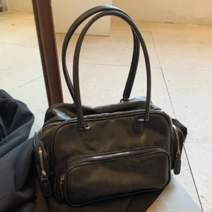 PU Leather Work Tote with Multi-Pockets Shoulder Bag for Women - Professional Hobo Handbag