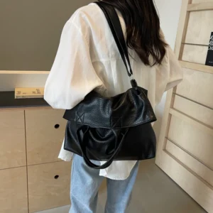 Vegan Leather Work Tote Bag with Adjustable Strap - Professional Shoulder Handbag for Women