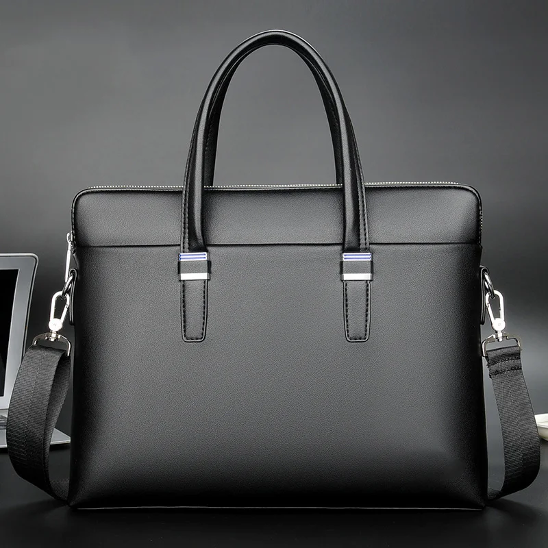 Multi-compartment leather briefcase showing optimal document organization