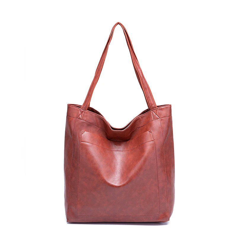 Vintage-styled faux leather work tote with professional features