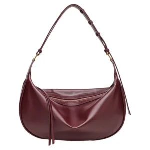 Vegan Leather Hobo Shoulder Bag with Zipper Closure - Stylish Professional Top Handle Purse