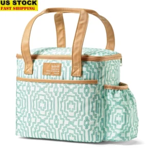 Vegan Leather Insulated Lunch Bag with Expandable Storage for Women - Professional Work Tote