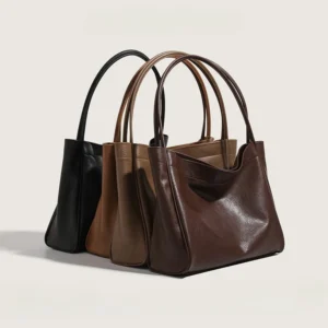 Vegan Leather Work Tote with Laptop Compartment - Professional Women's Commuter Bag